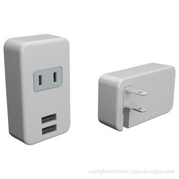 USB Travel Sockets with 10A Rated Current, 1,400W Maximum Power
